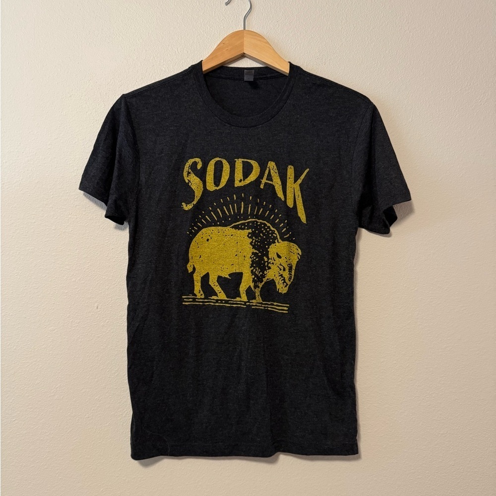 Next Level Apparel Black Tee with Gold Graphic